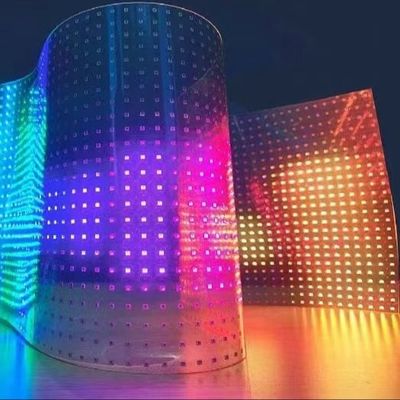 Customized brightness Transparent LED Crystal Film Screen for Dynamic Visual Impact