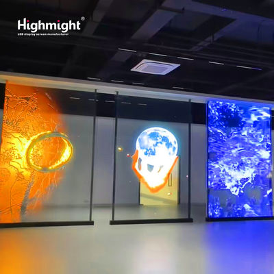Highly Transparent LED Crystal Film Screen Ultra-thin Design Borderless Transparent Display