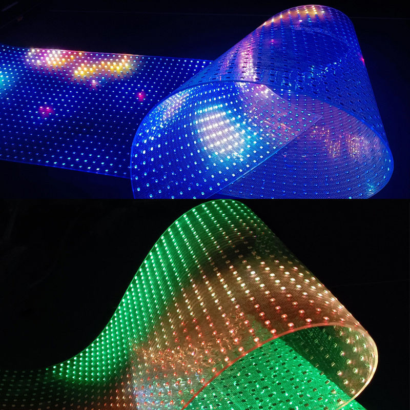 Customized LED Crystal Film Screen Full Color Display Solution with 100000 Hours Life Span